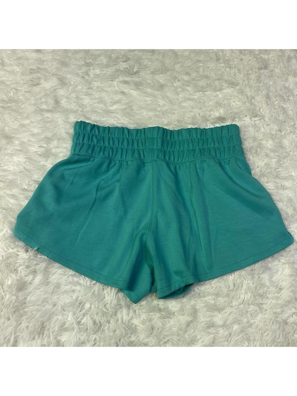 Zenana Women Blue Lounge Shorts High Rise Elastic Waist Pockets Size S Athleisue - Picture 3 of 5